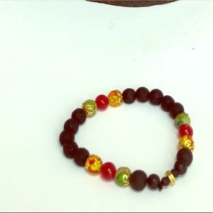 HeartSolarPlexusRoot+Lava Stone Bracelet